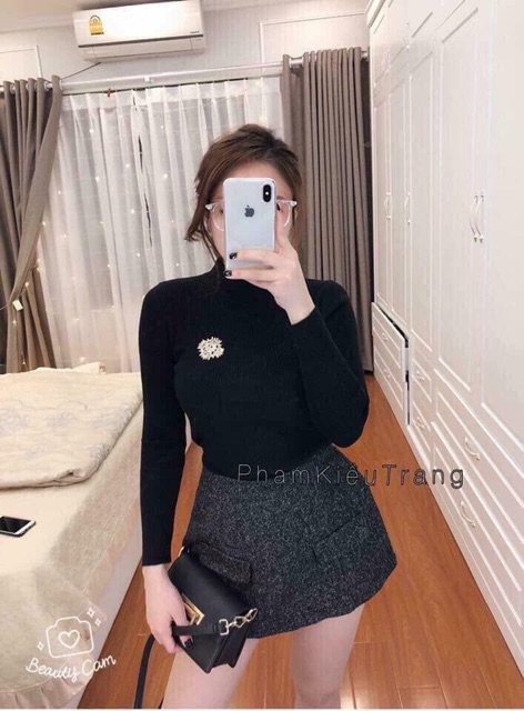 Áo len mút trơn cổ 3p QC