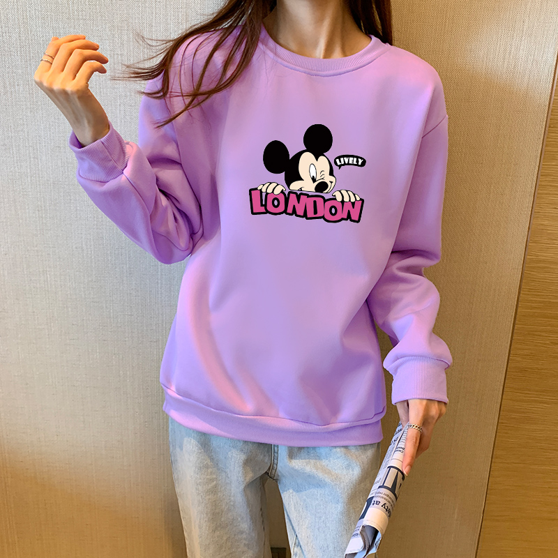 NRVP Áo tay dài cổ tròn phong cách Hàn Quốc trẻ trung cho nữ