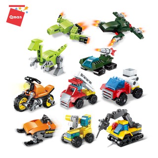 [Video Quay Thật] Combo 10 Hộp Đồ Chơi Xếp Hình Lego Khủng Long Cảnh Sát Máy Bay Robot Cho Bé