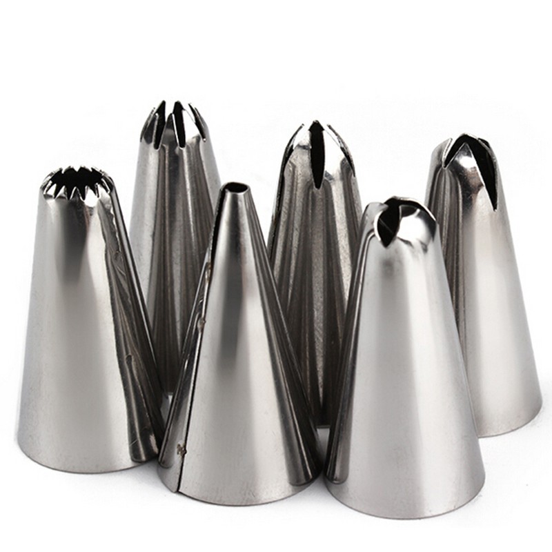 Set 6 Đuôi Bắt Bông Kem Trang Trí Bánh Bằng Thép Không Gỉ