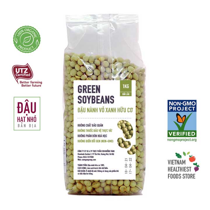 Đậu nành vỏ xanh hữu cơ giống bản địa - Túi 1kg