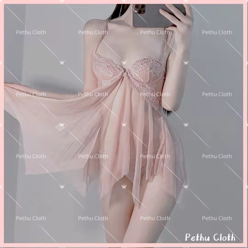 （Q1,HCM) có quần lót Váy ngủ 2 dây sexy có gọng cao cấp xuyên thấu cup ngang tôn dáng ngực 40-65kg--010