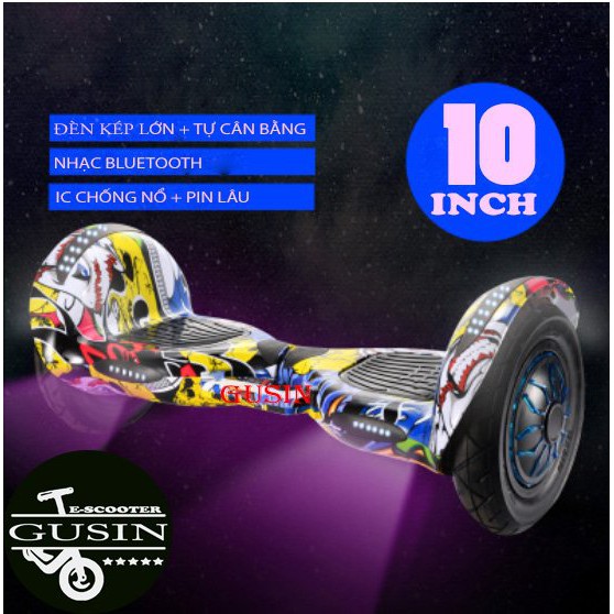 Xe Điện Cân Bằng 10Inch MÀU VÀNG LOANG / tp.HCM / GuSin / Nhiều Màu / Thế Hệ Mới Nhất