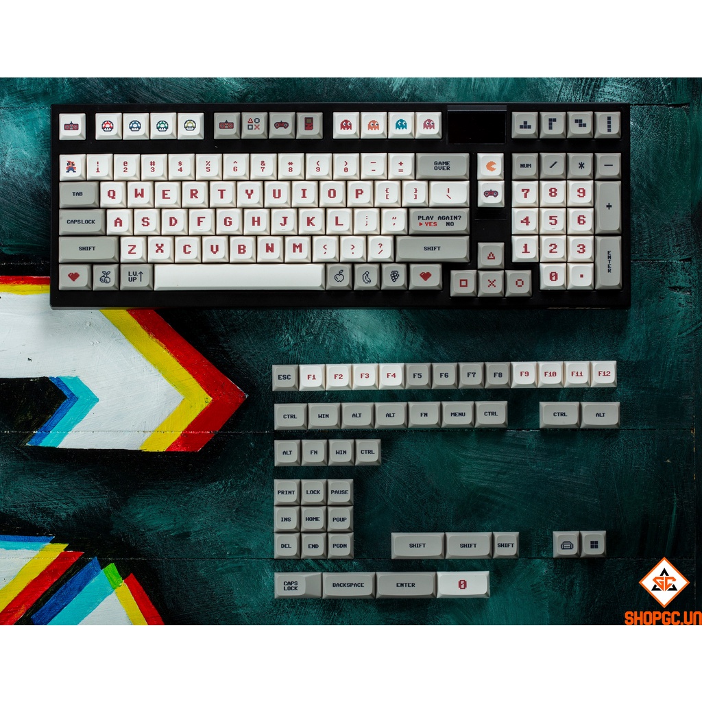 Keycap Mario XDA 146 nút bàn phím cơ XDA cao 9.5mm dày 1.5mm