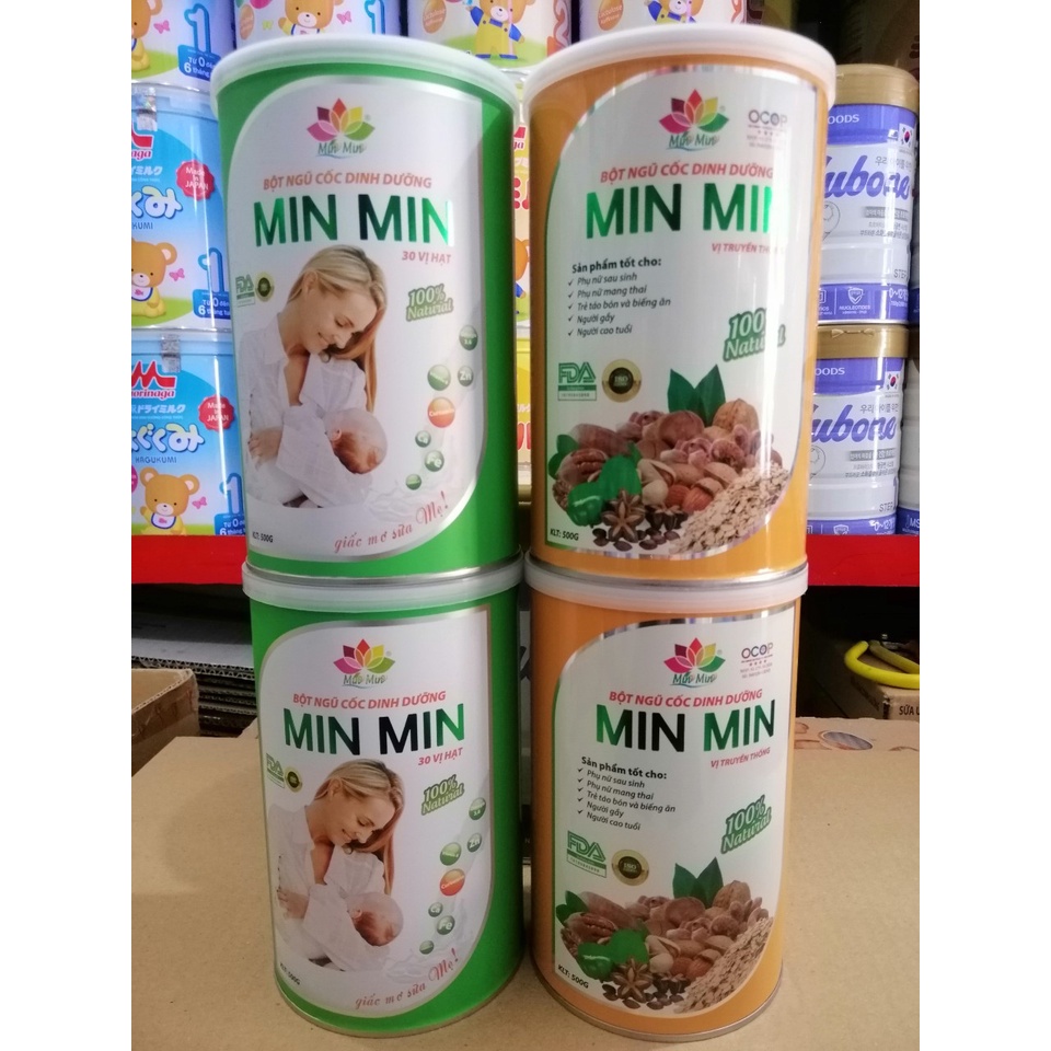 Ngũ Cốc Lợi Sữa Min Min 500Gr (Vàng 29 Hạt, Xanh 30 Hạt)