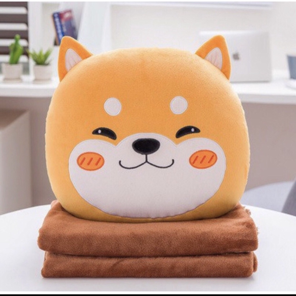 Chăn gối văn phòng chăn lớn 2m x 1,1m lông hai mặt mềm mịn