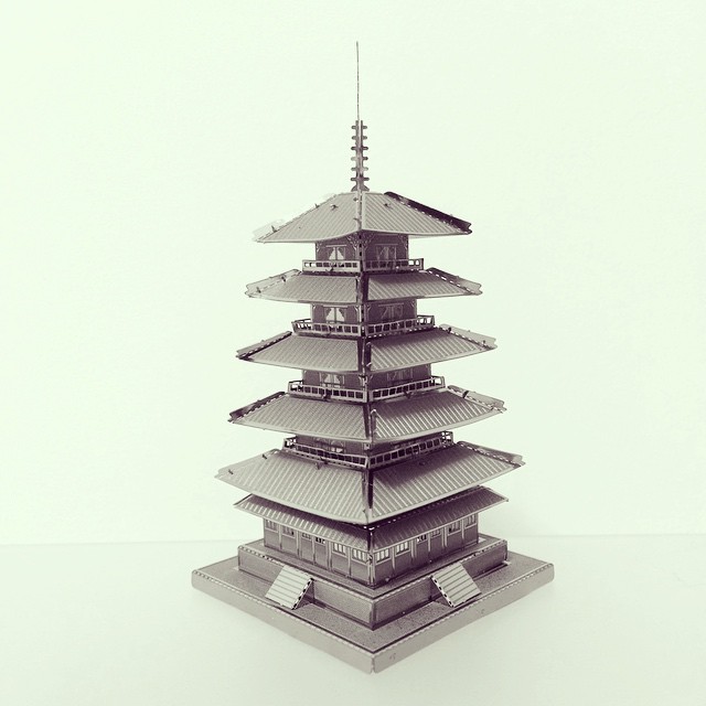 Mô Hình Lắp Ghép 3D Kim Loại Tự Ráp Chùa Kofukuji Nhật Bản - Chưa Lắp