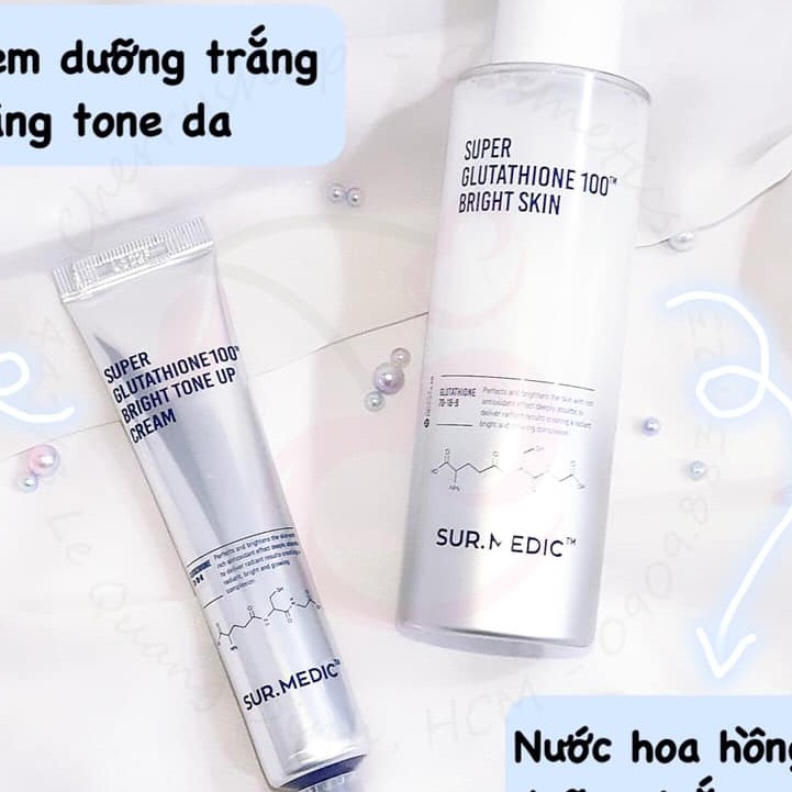 Nước hoa hồng/Kem dưỡng trắng da Sur.Medic Super Glutathione 100 Bright Skin/ Tone Up Cream