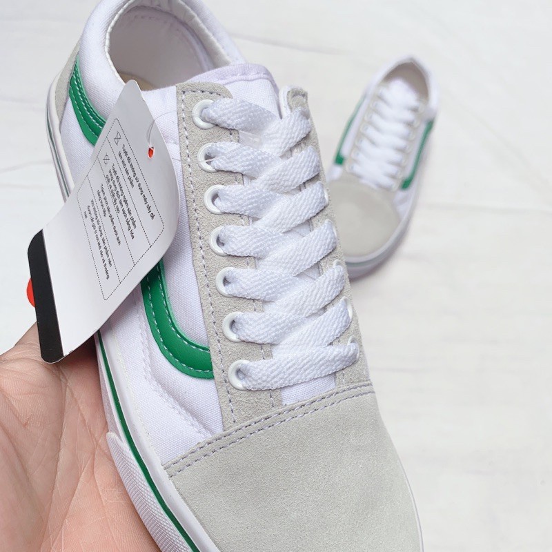 Giày sneaker thể thao nam nữ vans old skool kelly trắng sóng xanh | BigBuy360 - bigbuy360.vn