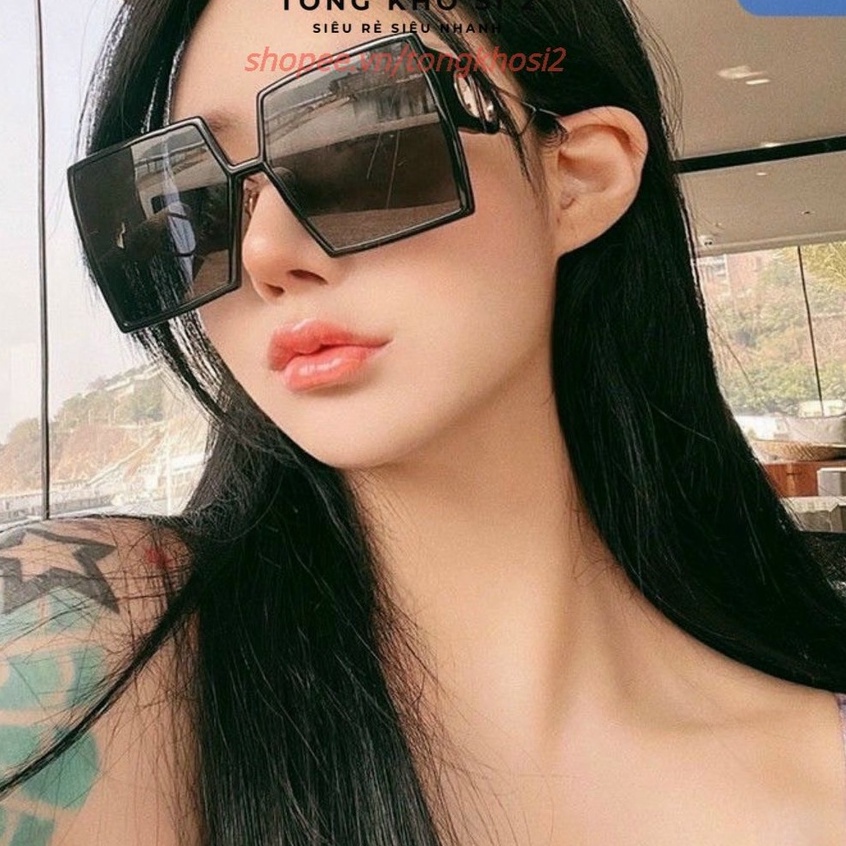 Mắt kính mát nữ thời trang 6833 - Kính nữ ốc ôm mắt chống bụi, chống nắng và tia UV. không viền màu đen khói, nâu trà