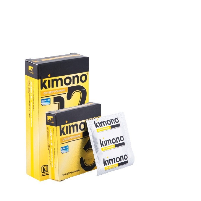 Bao cao su Kimono Siêu Siêu mỏng 0.02mm màu vàng chứa vitamin B cấp ẩm bôi trơn Hộp 12 cái và Hộp 3 cái