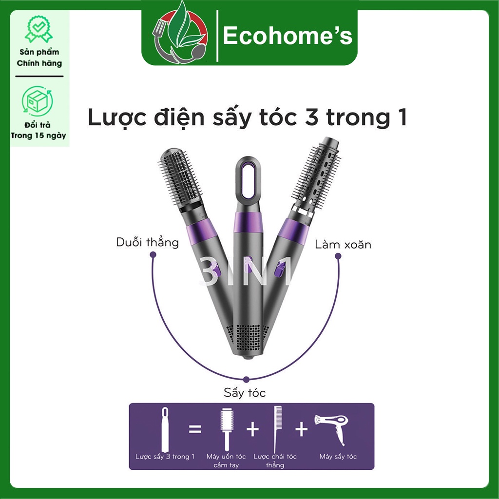 Máy sấy tóc, lược điện đa năng sấy tóc, tạo phồng, chải tóc, gỡ rối tiện lợi và hiệu quả giúp bạn tiết kiệm thời gian