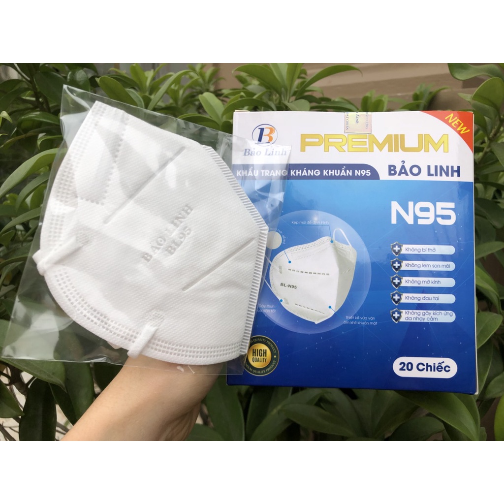 Khẩu trang 5 lớp N95 Thương Hiệu Bảo Linh (Tiêu Chuẩn Xuất khẩu BFE ≥95%) Khẩu Trang Y Tế 5 Lớp BL95 Kháng Khuẩn