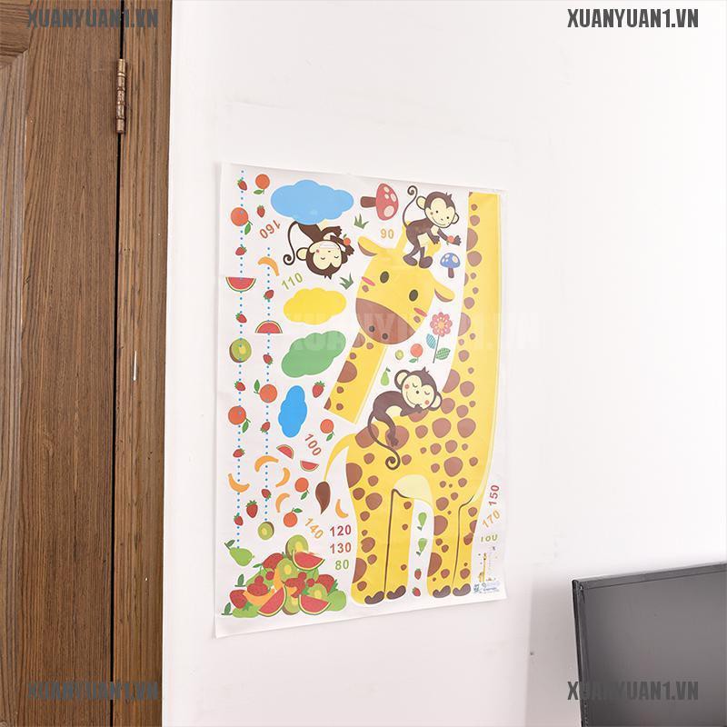 Decal Dán Tường Đo Chiều Cao Cho Bé Hình Hươu Cao Cổ / Khỉ / Hươu Cao Cổ 1 [XUANYUAN1]