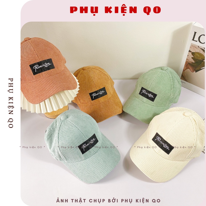 Mũ lưỡi trai , nón kết chữ Promissyou nhung tăm - CAP20