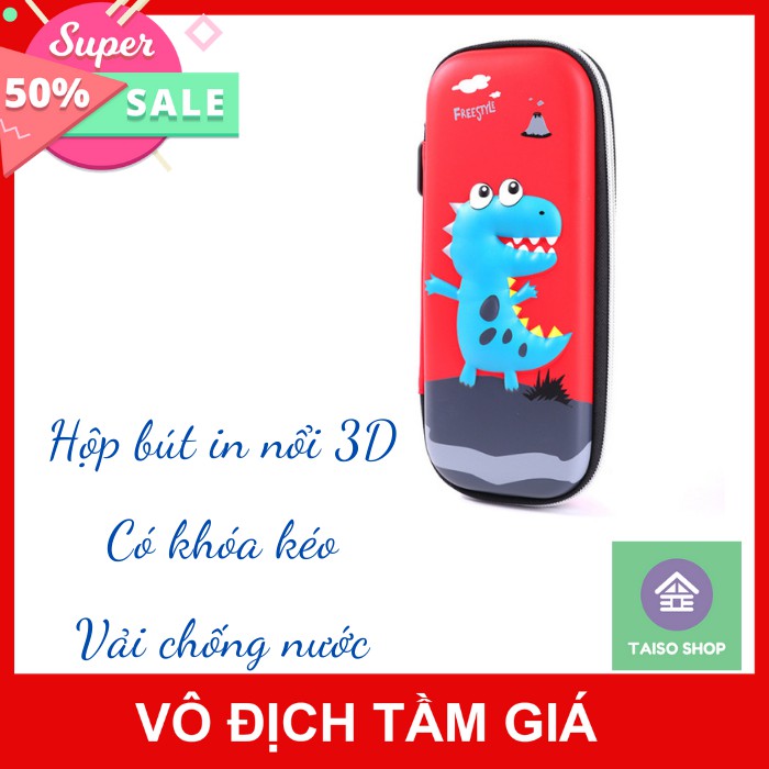 [HÀNG MỚI VỀ] Hộp Bút Khủng Long in nổi 3D dùng đựng bút cho học sinh cấp 1, cấp 2, cấp 3 siêu dể thương