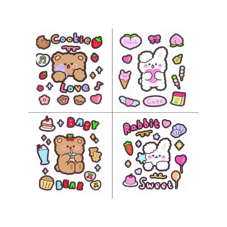 Aubess Aubess Miếng Dán Cốc Nước 3d Dễ Thương Miếng Dán Quà Tặng 3d Trang Trí Phong Cách Ngẫu Nhiên