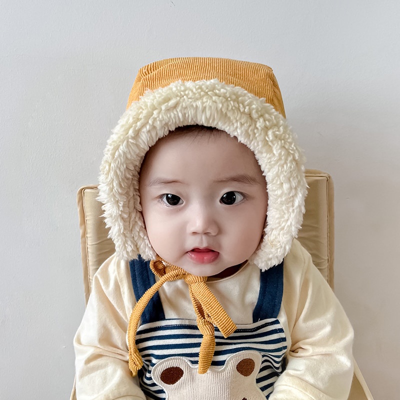 Mũ beanie Dày Mềm Mại Giữ Ấm Tai Cho Bé