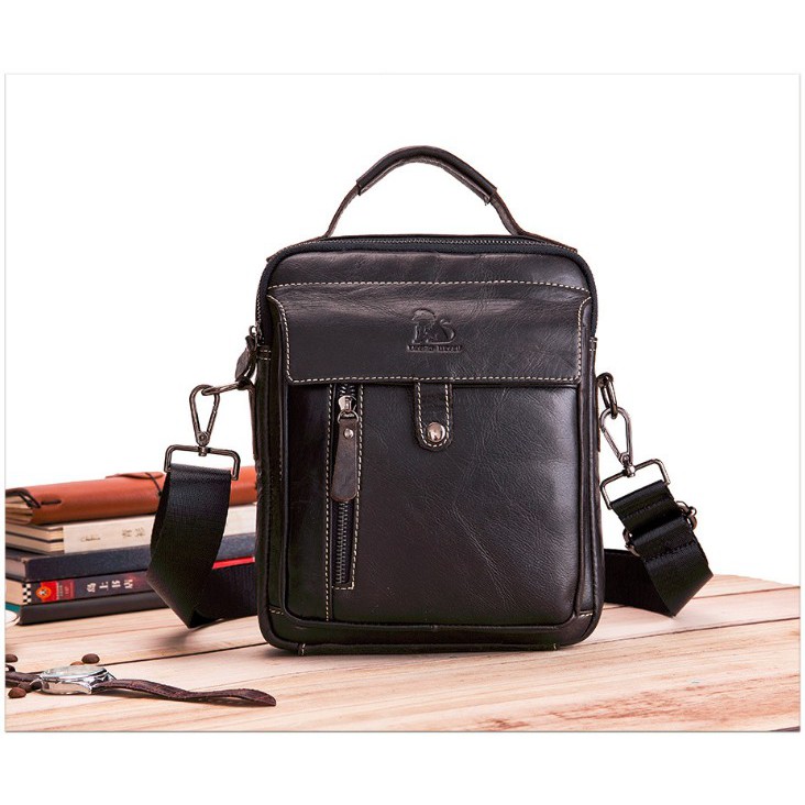 Túi đeo da bò cao cấp màu nâu TC28 thatchatstore