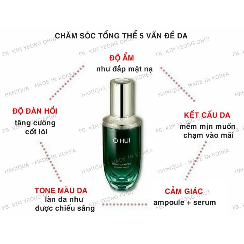 Siêu rẻ - tuýp  10ml serum ohui prime tinh chất chống lão hoá giảm nhăn