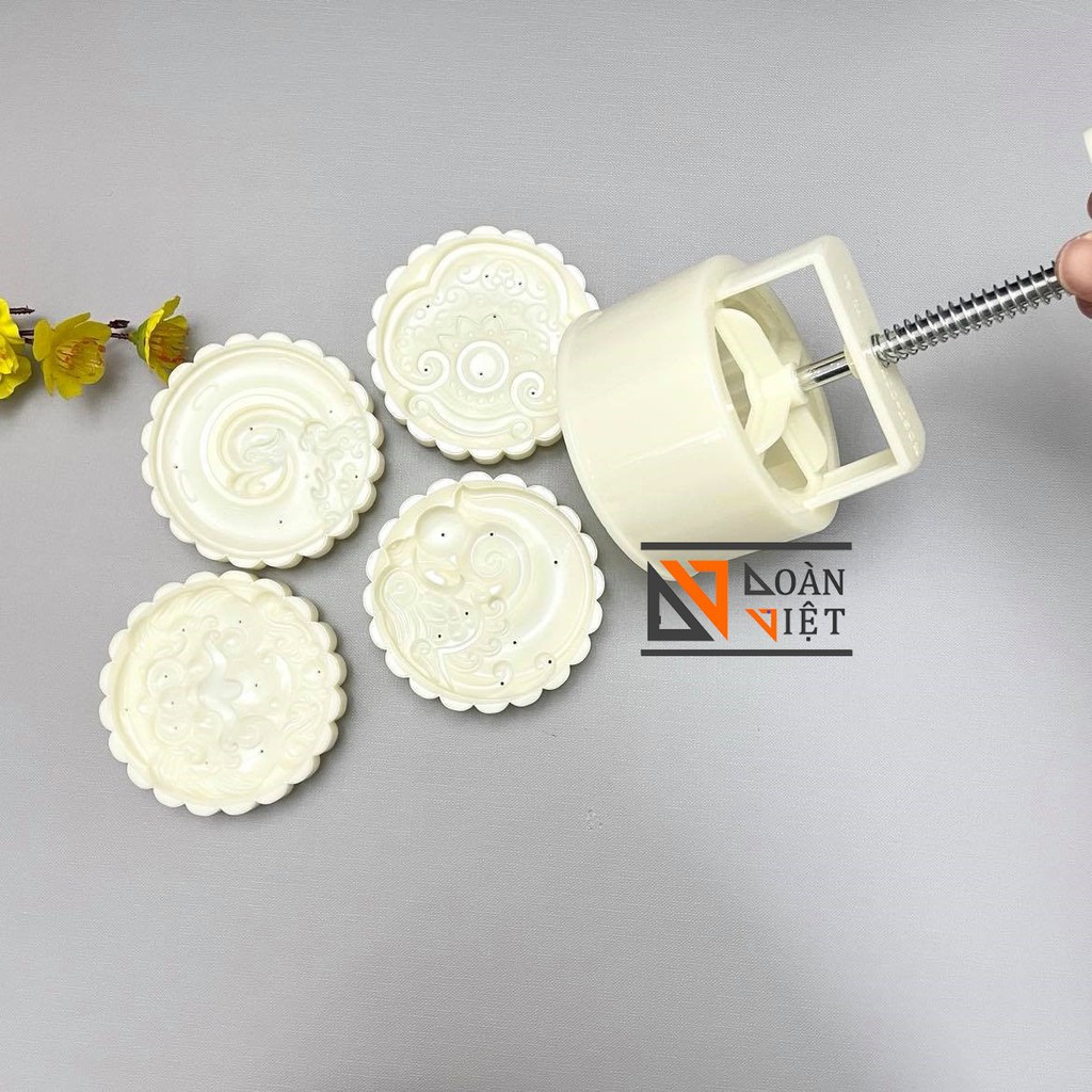 Khuôn Trung Thu 4 mặt HOA VĂN hình CHIM PHƯỢNG HOÀNG LỬA. Dụng cụ làm bánh tạo hình 3D Sắc Nét- 200gr -&gt; 250gr