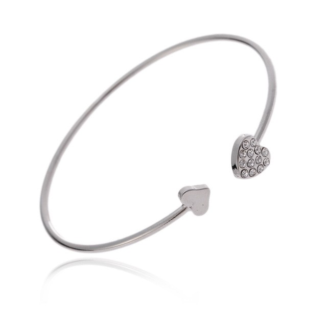 Vòng Đeo Tay Dạng Mở Hình Trái Tim Đính Đá Thời Trang Dành Cho Nữ | BigBuy360 - bigbuy360.vn