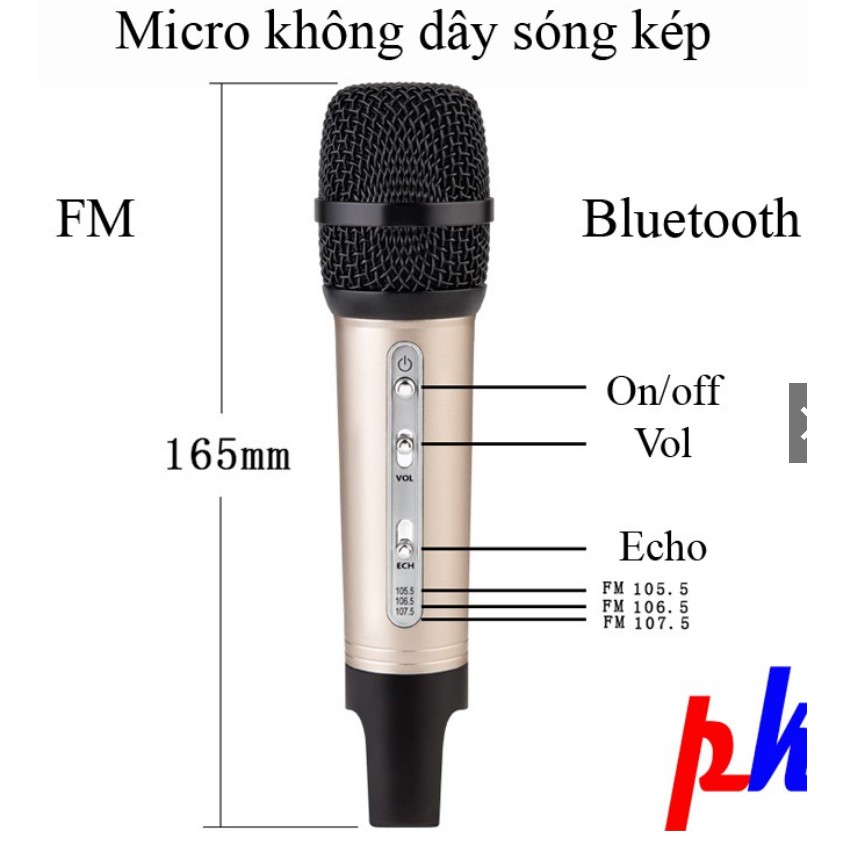 Micro Không Dây Cho Xe Hơi Sóng Kép C200, Micro Không Dây Cho Ô Tô
