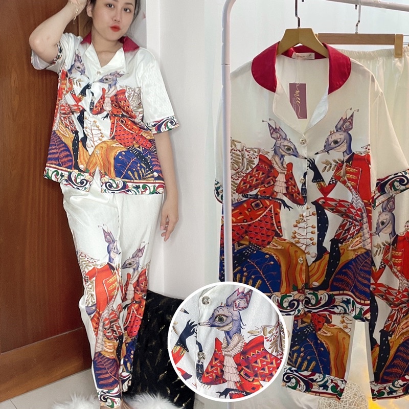 Đồ bộ pijama LỤA XƯỚC tay ngắn quần dài - tay dài quần dài hàng thiết kế QCCC