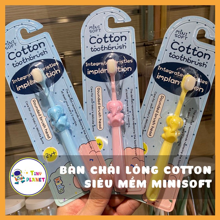 Bàn chải đánh răng lông cotton siêu mềm cho bé từ 2 tuổi Mini Soft