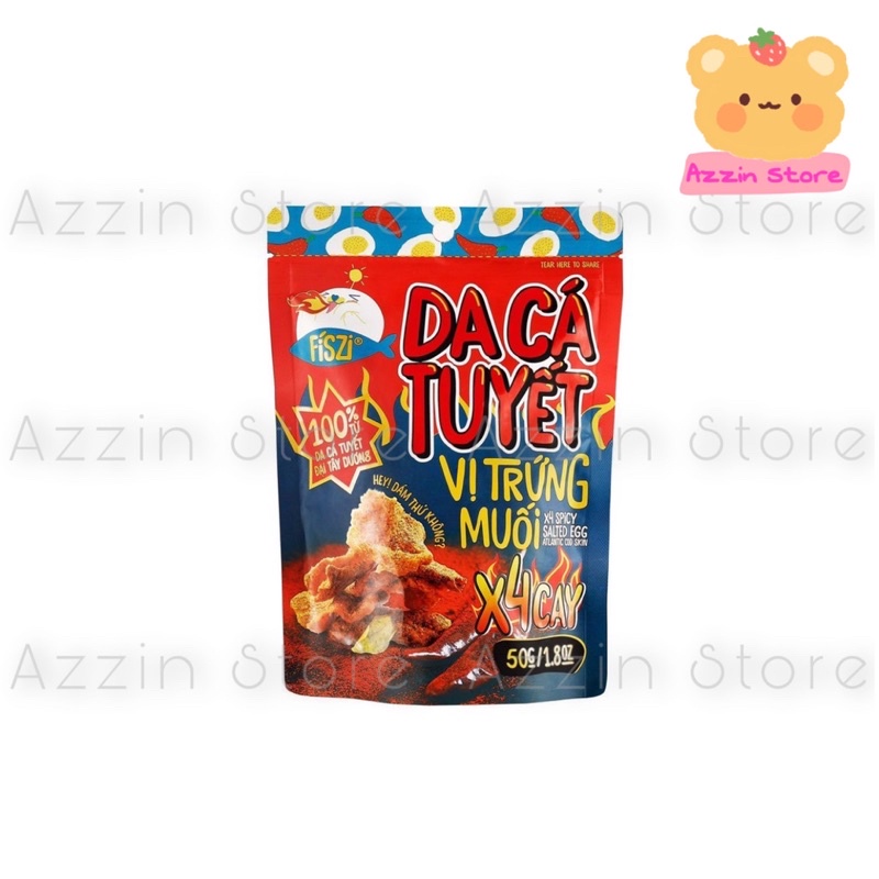 DA CÁ TUYẾT TRỨNG MUỐI x4 CAY 50G