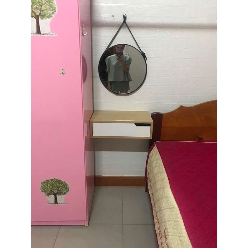 ✅ Bàn trang điểm gắn tường mini 50cm vân gỗ đẹp TFU-B01784 | BigBuy360 - bigbuy360.vn