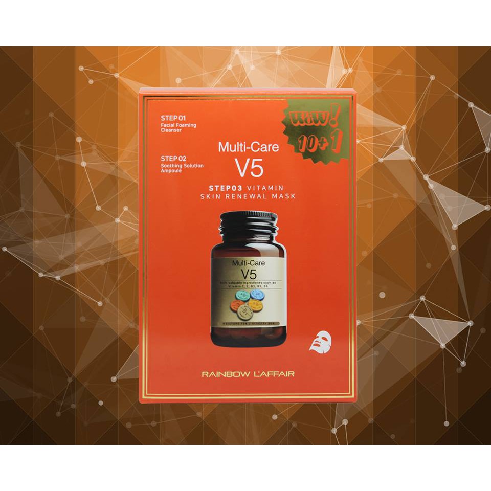 Mặt nạ V5 3 Bước kiềm dầu, dưỡng trắng, trẻ hóa  da Rainbow L'affair MultiCare V5 Vitamin 330 Ml | BigBuy360 - bigbuy360.vn
