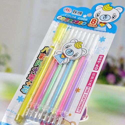 Bút Nhũ Kim Tuyến - Set 1 Bút +8 Ngòi Mực Kim Tuyến Trang Trí Sổ Sách DUASHOP.