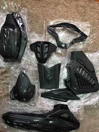 Combo 8 món ốp đen cacbon cho xe air blade 2016 2017 2018 2019