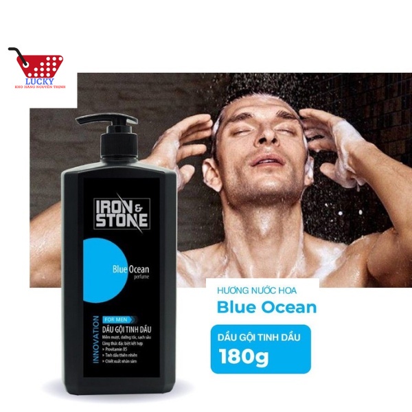 Dầu gội ,Sữa tắm tinh dầu IRON&STONE Innovation 180ml hương Blue Ocean dành cho nam giới