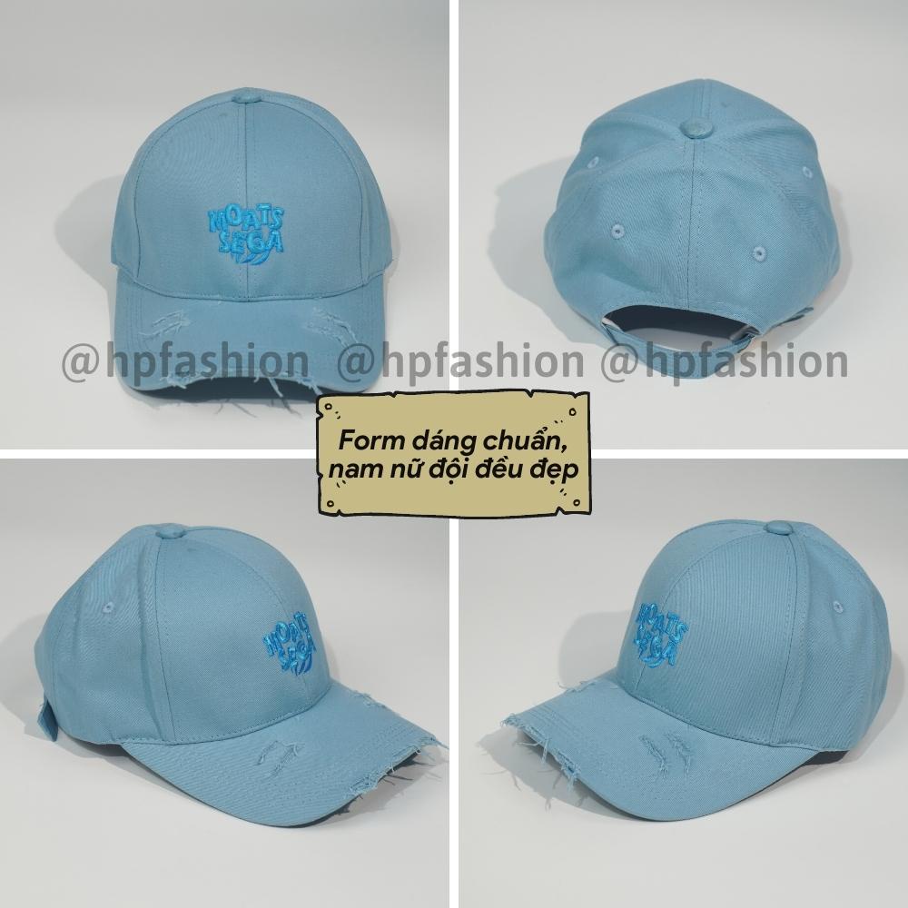 Mũ lưỡi trai ❤️ Nón kết thêu chữ MOATS SEGA kiểu rách tua rua chất kaki form unisex nam nữ N31