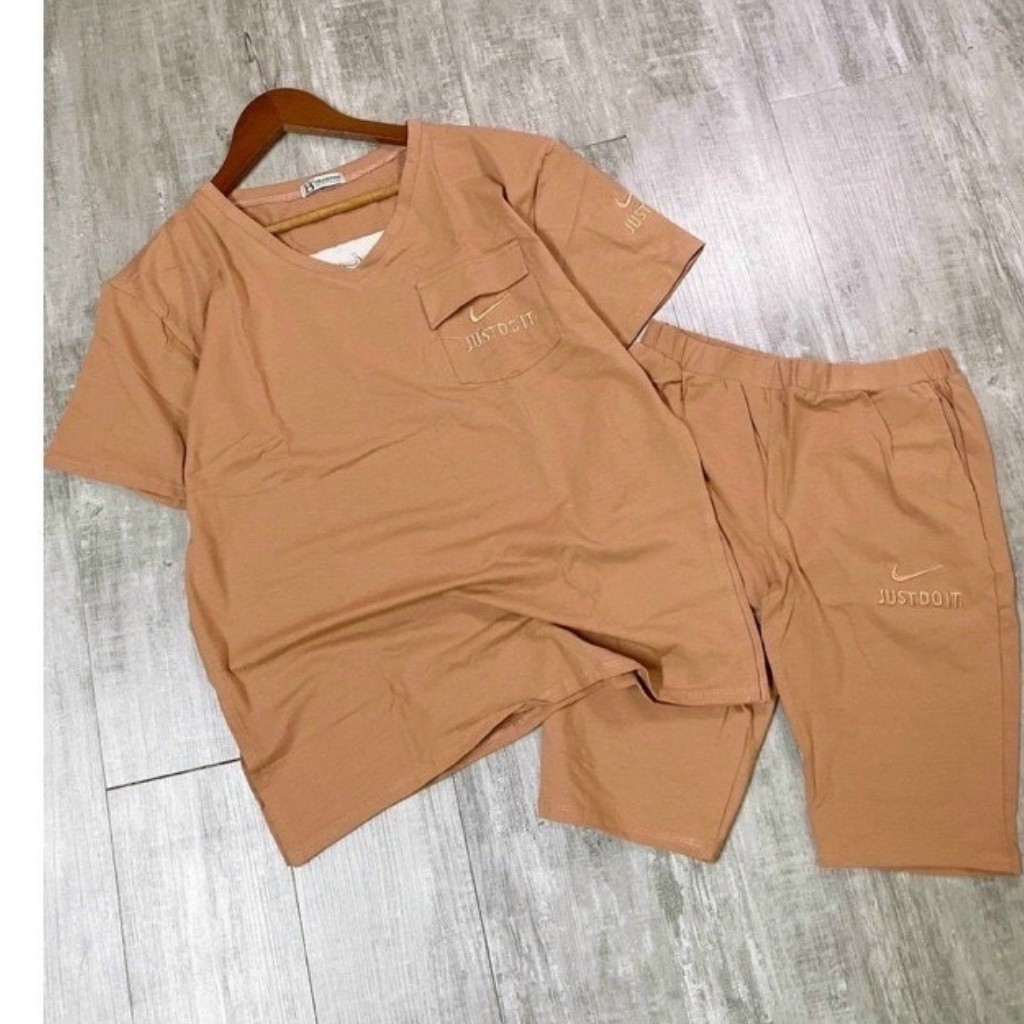 Đồ bộ mặc nhà nữ bigsize thể thao thun cotton set ngố quần lửng đẹp dễ thương sang chảnh đi chơi trung niên ESHOP AD16