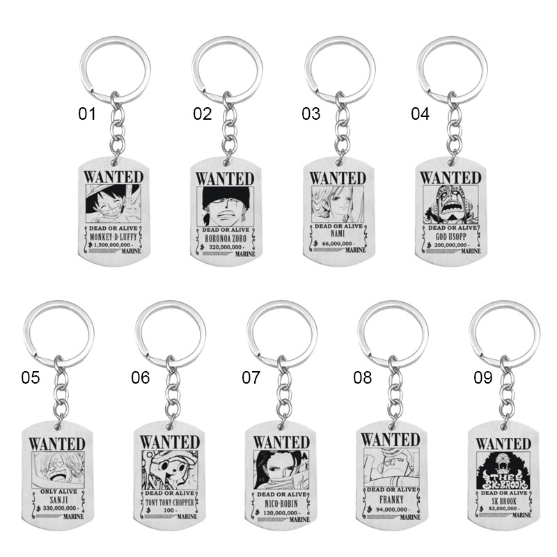 Móc khóa hình các nhân vật trong One Piece Luffy 1.5 bằng thép không gỉ