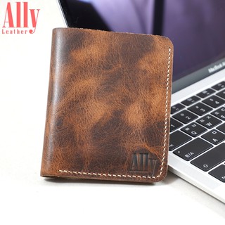 Ví da bò nam dáng ngang - đứng cao cấp | da bò pull up wax - ally leather - s10
