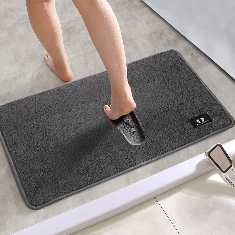 Thảm Chùi Chân Lông Cừu San Hô Thấm Hút Nước Chống Trượt Phong Cách Bắc Âu