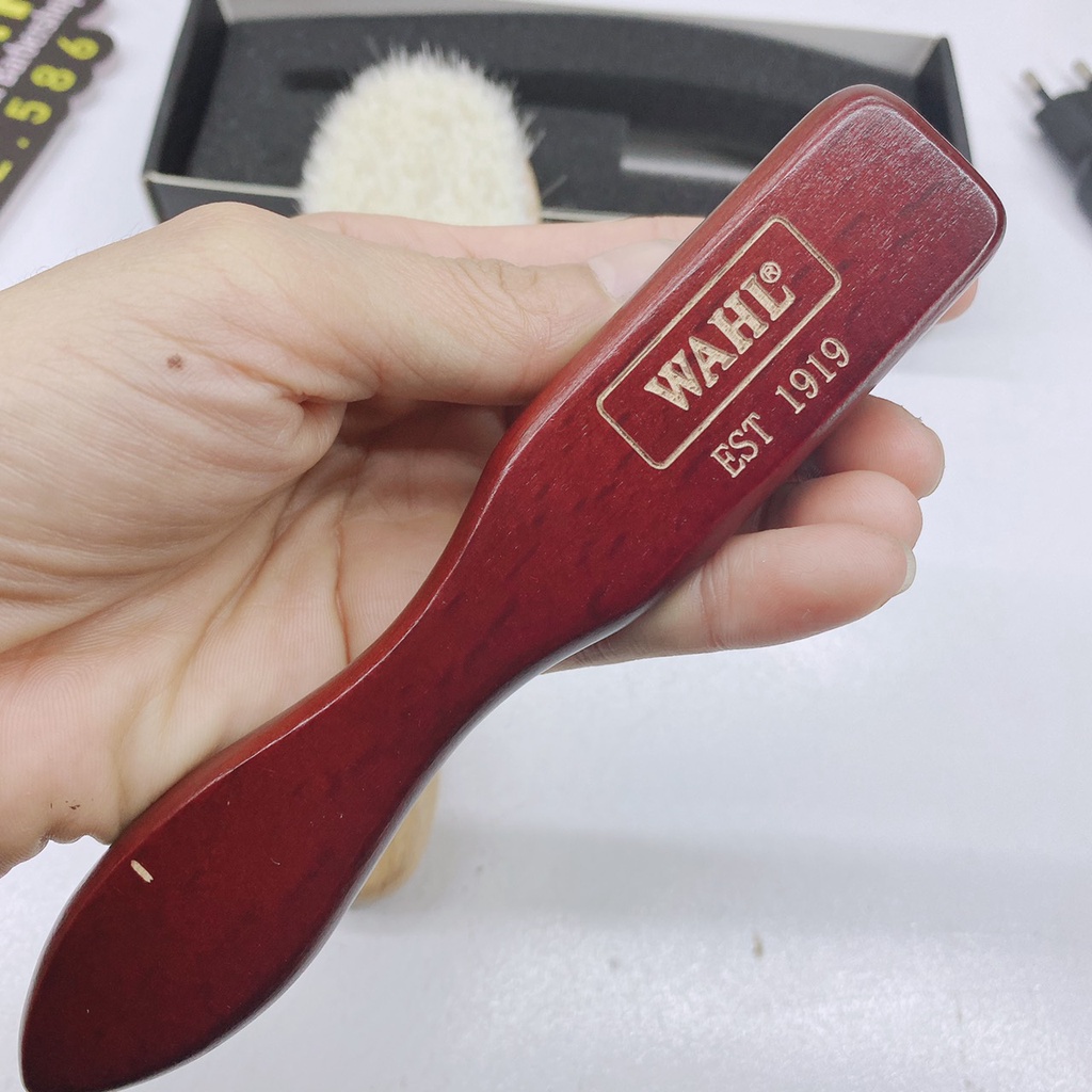 Chổi phủi tóc cán gỗ cao cấp Wahl+chổi Master Lee chuyên barbershop, salon chuyên dùng
