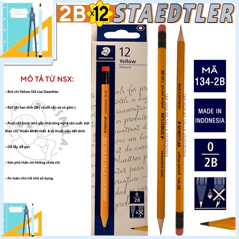 Set 3 Bút chì 2B STAEDTLER 134 - 2B - KhuBa Shop