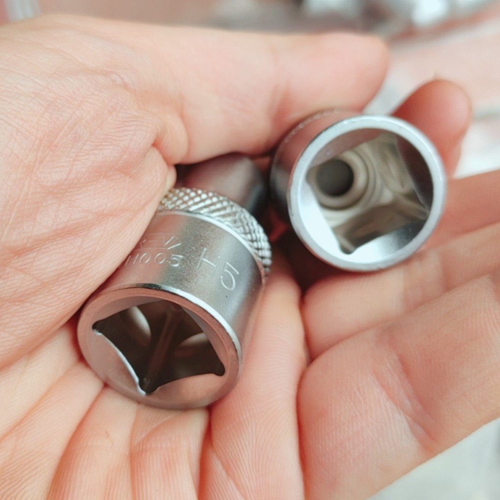 Lục giác 5mm chân khẩu 1/2inch, Đầu tuýp 1/2 inch bit lục giác 5mm, dùng cho súng bắn ốc, bu lông