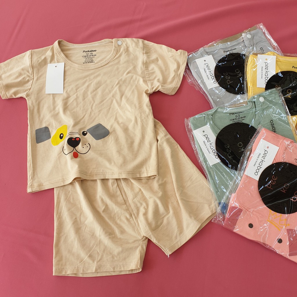 Set bộ quần áo bé trai, bé gái vải cotton loại 1 xuất Hàn hình thú ngộ nghĩnh (0-18 tháng)