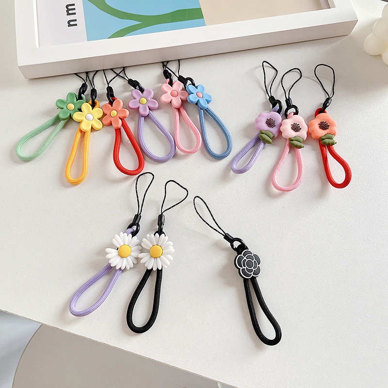 Dây đeo điện thoại / chìa khóa / ví bằng nylon chống thất lạc họa tiết hoa xinh xắn dễ thương