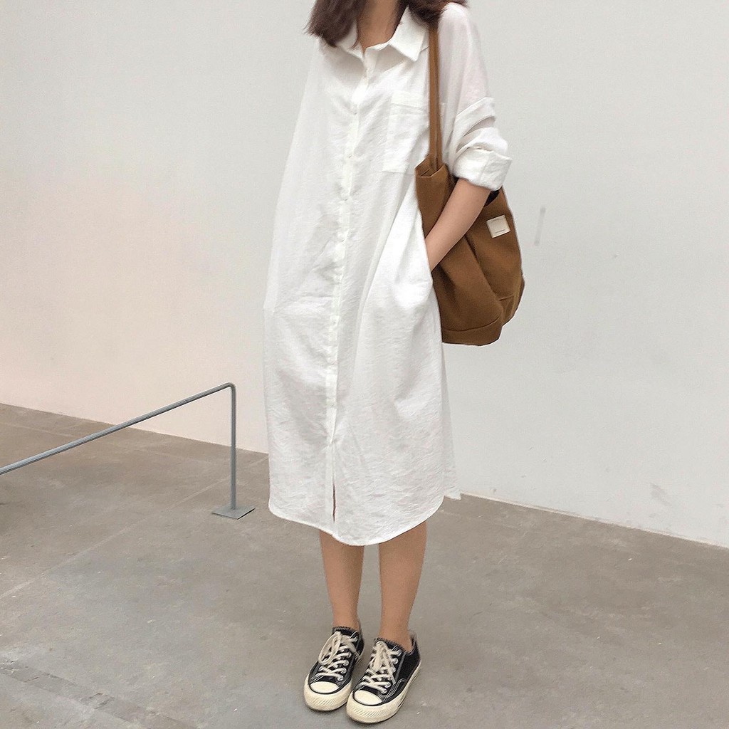CC District - Váy sơ mi dáng dài Louis Shirt Dress (tặng kèm váy lót thun bên trong) | BigBuy360 - bigbuy360.vn