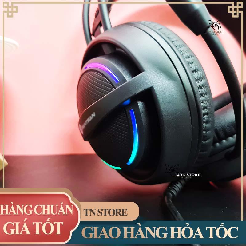 Tai nghe máy tính gaming chụp tai có mic giả rẻ màu đen LED tự đổi màu có dây TN Store TNXL