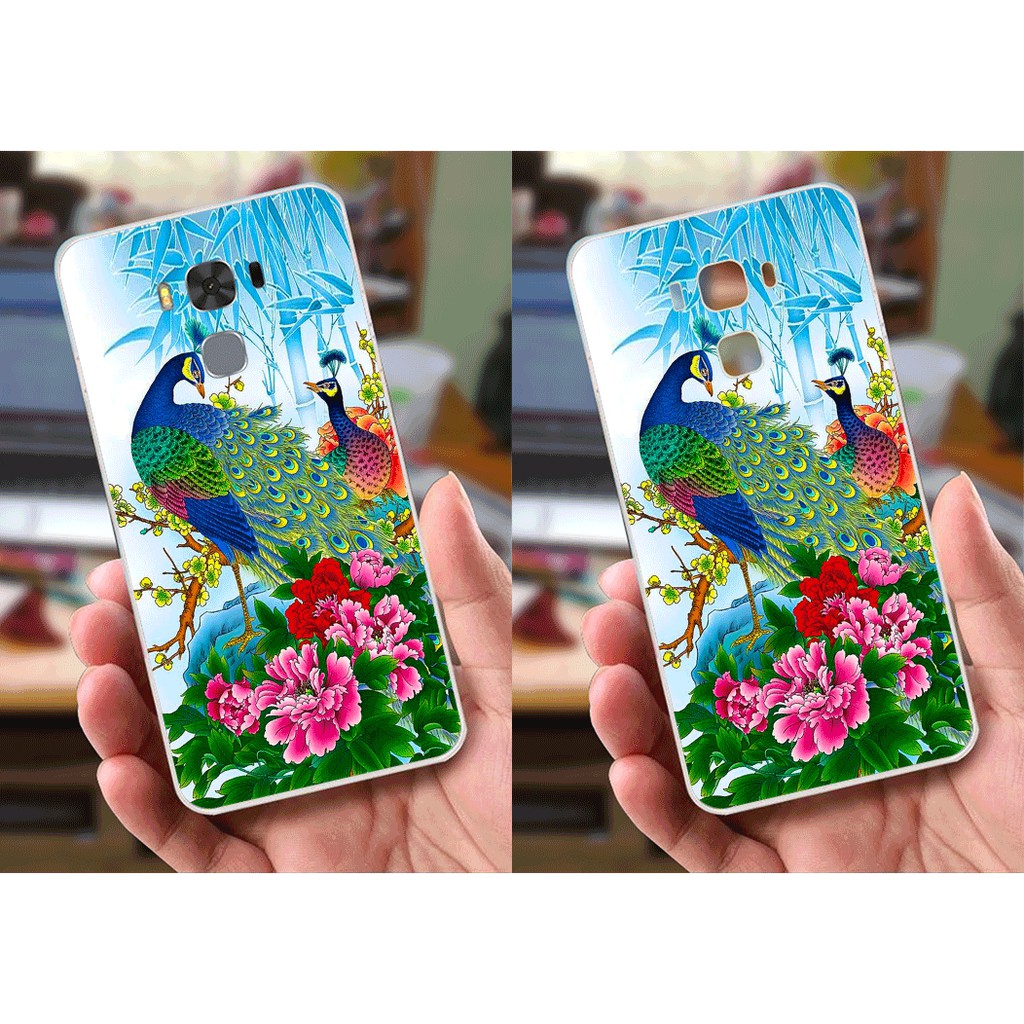 Ốp lưng Asus ZenFone 3 Max ZC553KL (5.5 inch) (dẻo viền trắng trong) - Hình Chim Công, Cá Chép, Cò