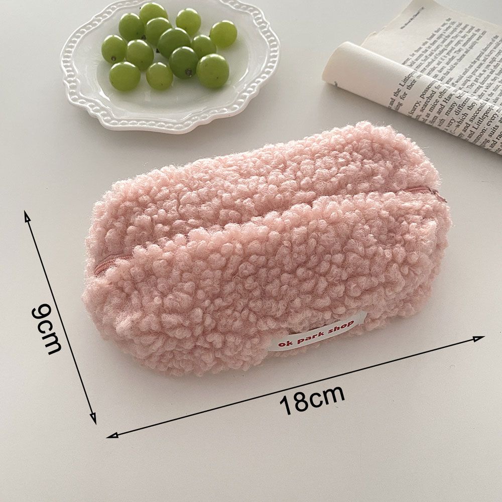 Túi đựng bút mỹ phẩm bằng cashmere sức chứa lớn nhiều màu thời trang đơn giản đáng yêu