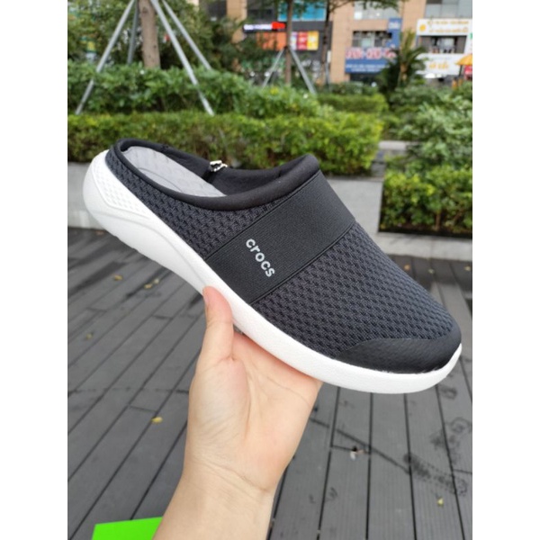 Giày sục cross literide mesh mule cho nam màu đen
